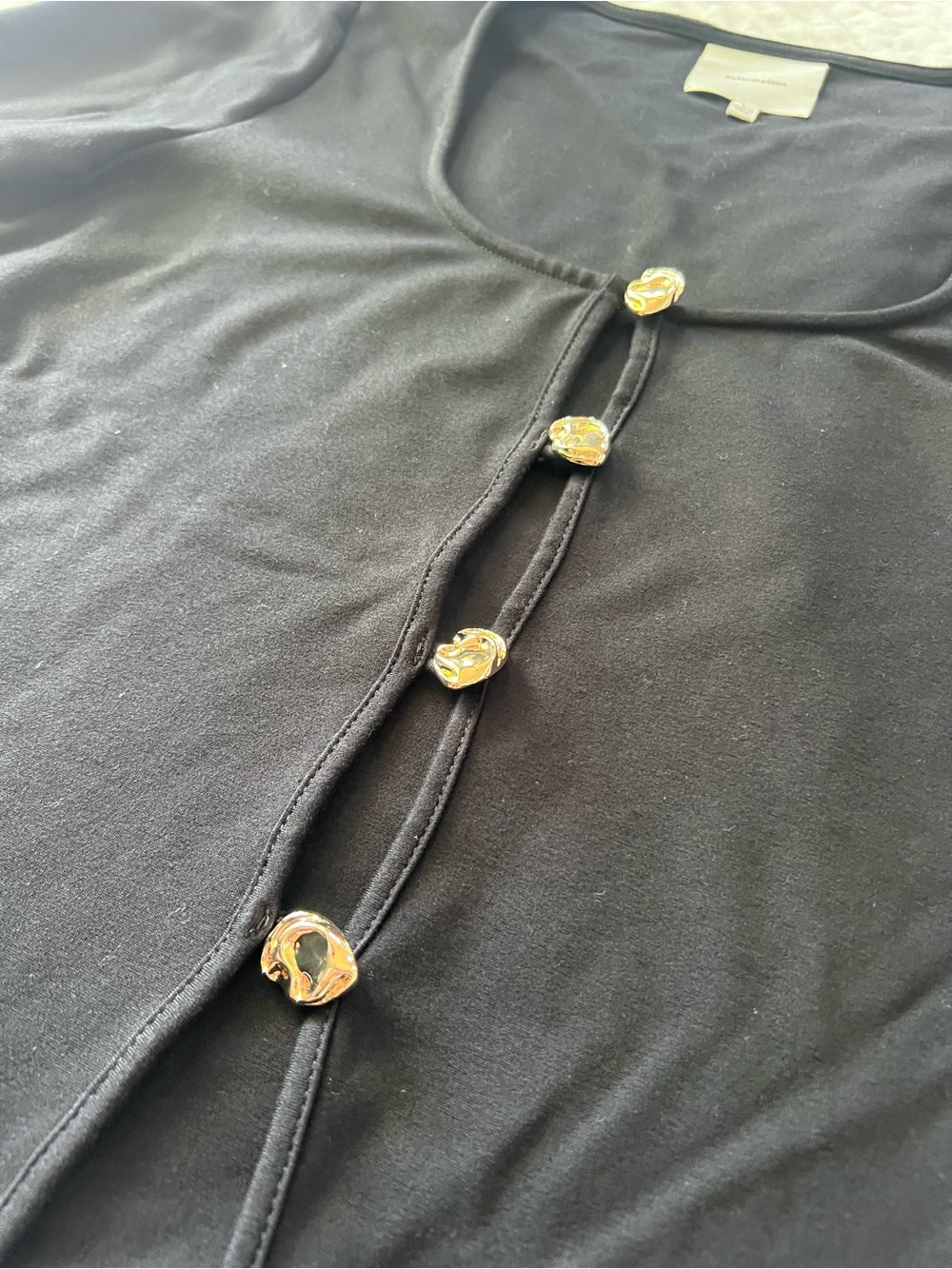 Reformation Black Owen Knit Top Size L - Picture 3 of 9